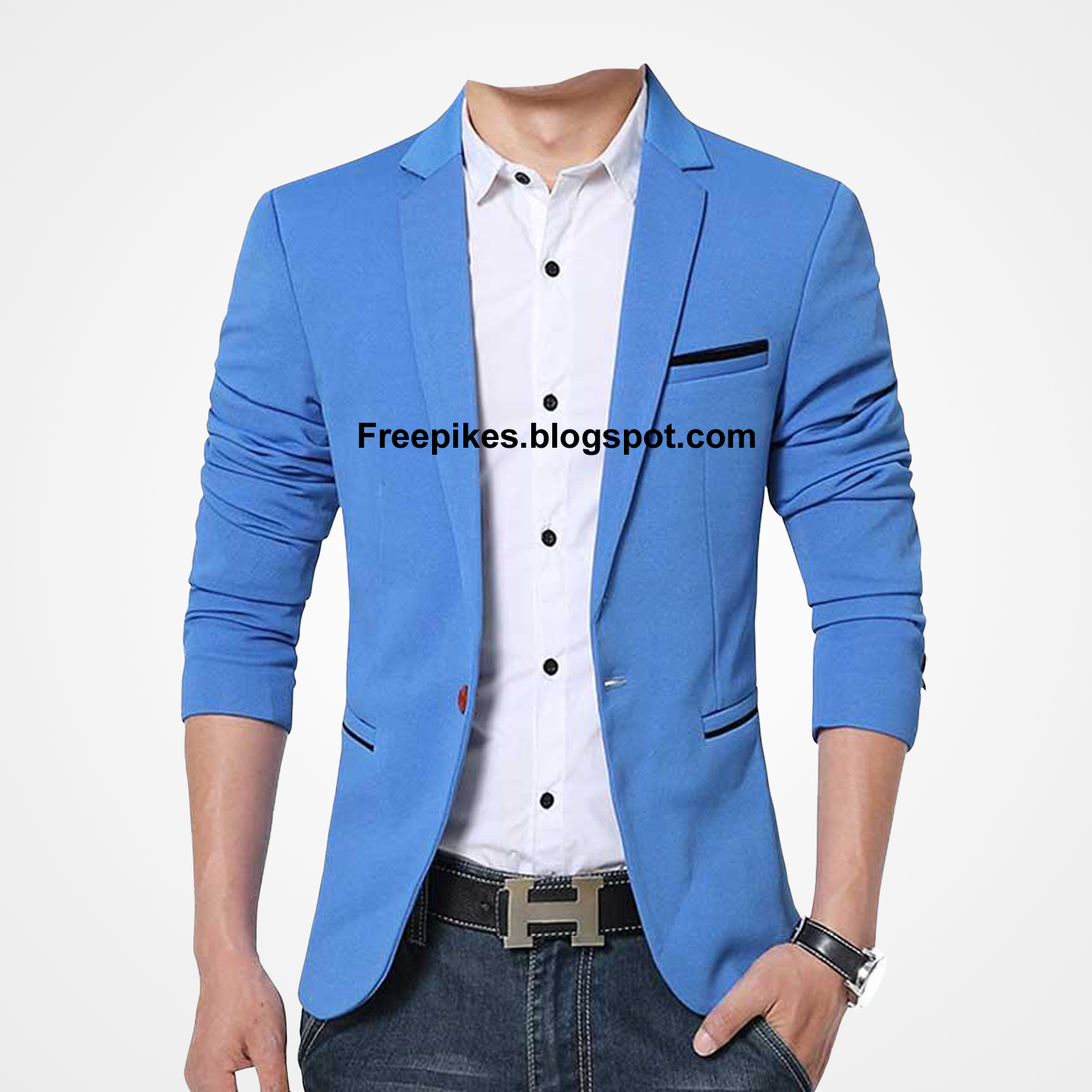 Free PSD dress for Mens Coat in Blue color FreePikes