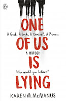 one of us is lying uk book cover by karen m. mcmanus one of us is lying uk book cover by karen m. mcmanus