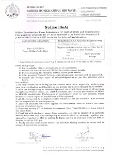 EXAM-CELL NOTICE BOARD: NOTICE-SOA-SEM-VI & X - EXAM FORM SUBMISSION SCHEDULE-1st HALF OF 2020