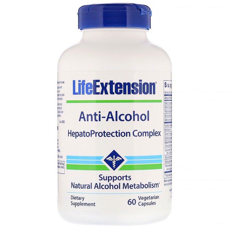 Life Extension, Anti-Alcohol, HepatoProtection Complex, 60 Vegetarian Capsules