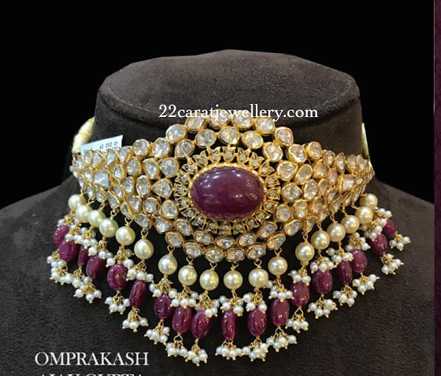 Uncut Diamond Chokers by Omprakash Jewellers