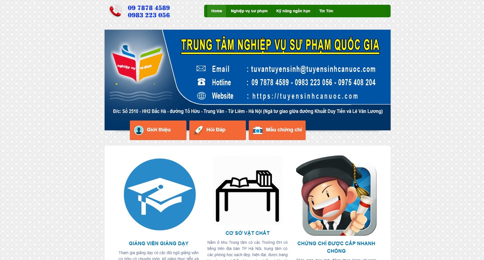 Theme wordpress Website tuyển sinh - đào tạo