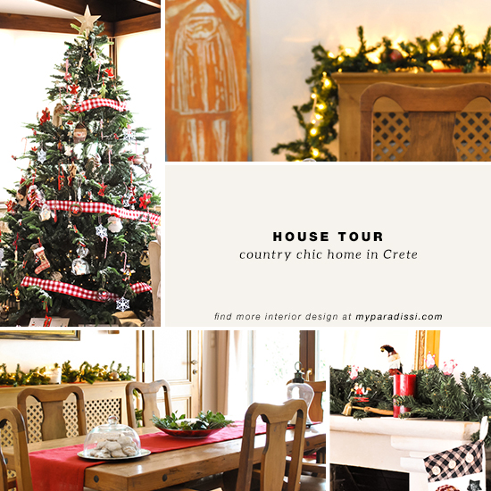 Country chic home in Crete decorated for Christmas ©Eleni Psyllaki for My Paradissi