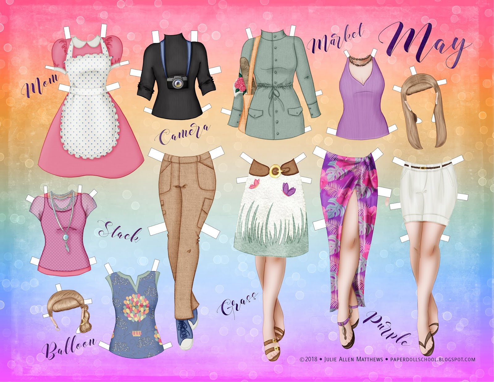 Paper Doll School May Paper Doll Set 3