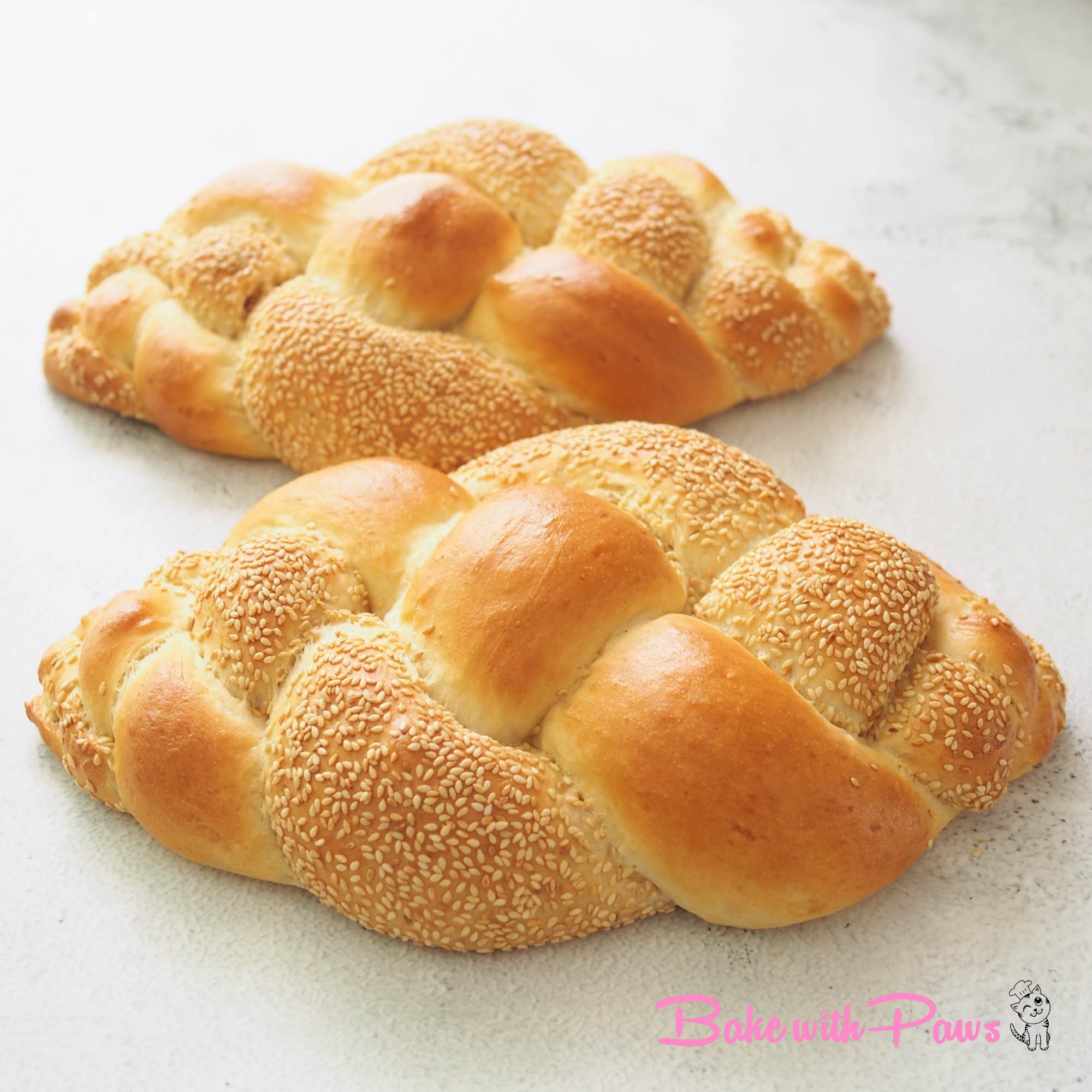 Sesame Braided Bread BAKE WITH PAWS