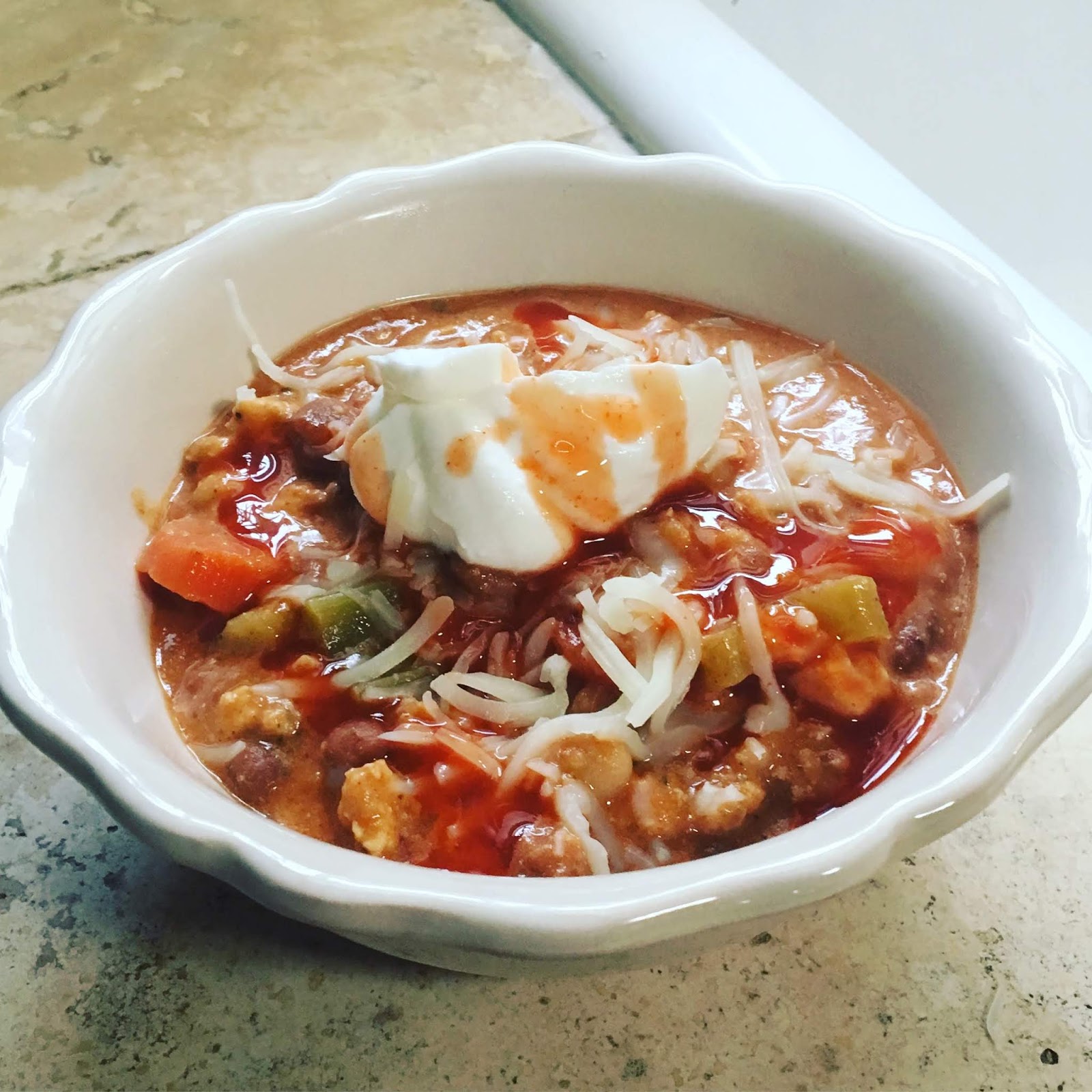 Slow Cooker Buffalo Chicken Chili