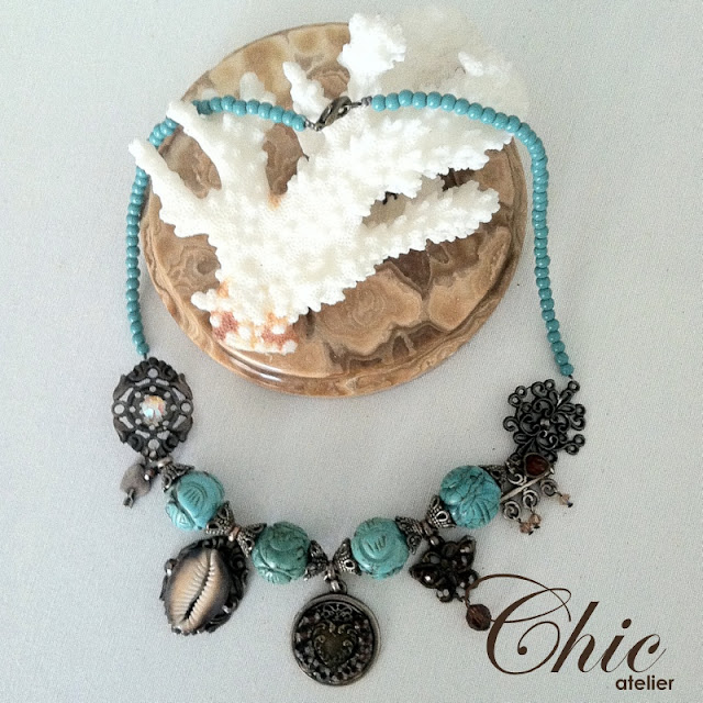 Collar charms. Diseño de complementos. Collares hechos a mano.