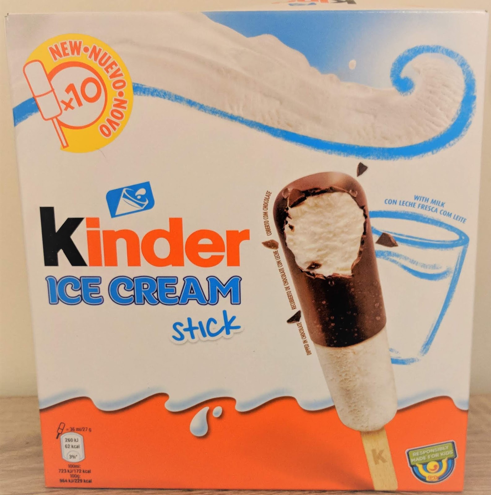 Kinder ice cream stick lollies