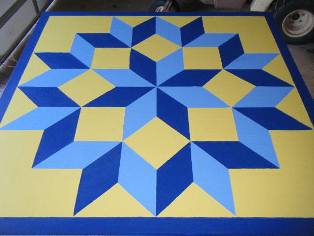 Barn Blocks: Carpenters Wheel in Blue