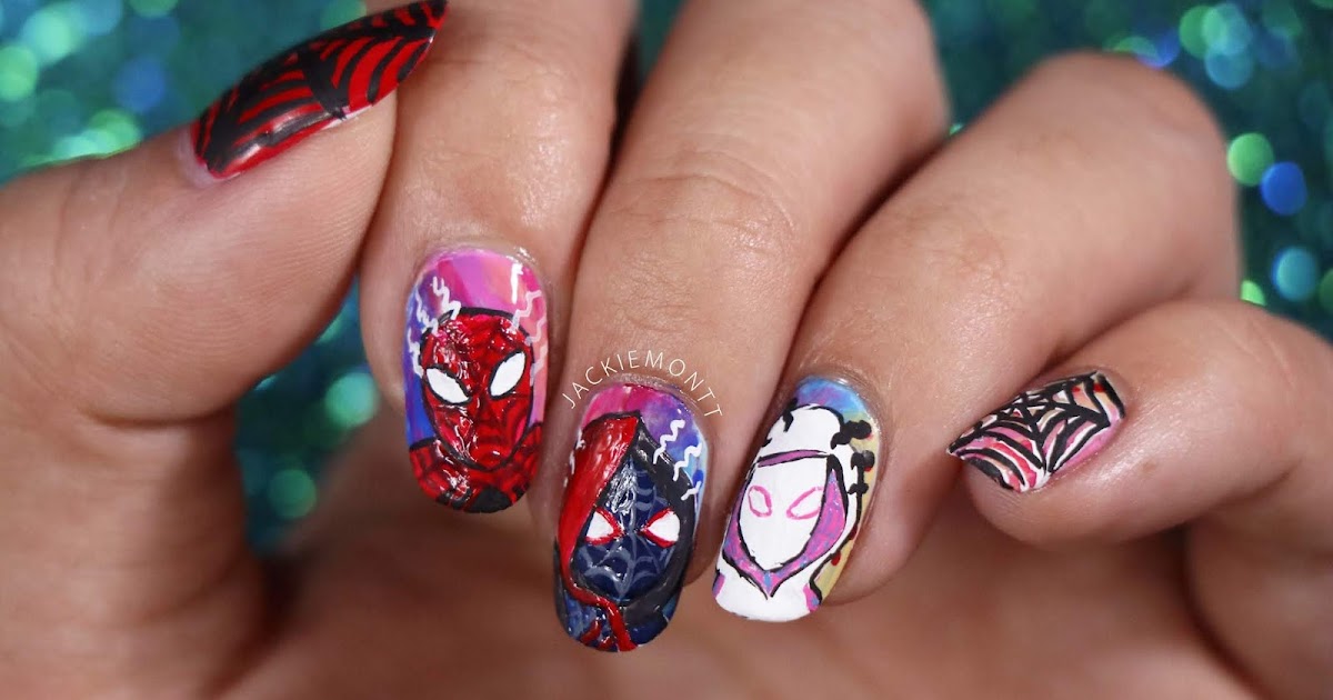 Spiderman Nail Design (took 4-5 hours per hand) Comparison pics of now and  from back in April : r/Nails