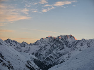 Hohe Geige und Puitkogel im ersten Sonnenlicht