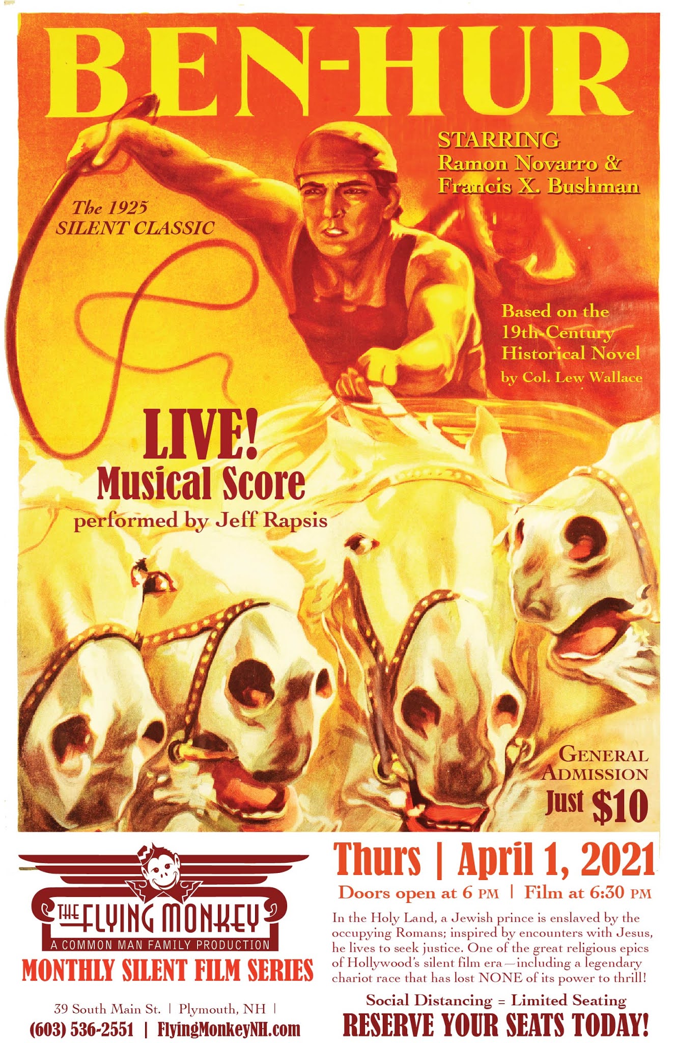 Jeff Rapsis Silent Film Music Easter S On It S Way So Is Ben Hur Silent Epic With Live Music Thursday 4 1 At Flying Monkey An unauthorised one too which was successfully sued by the right owners. ben hur silent epic with live music
