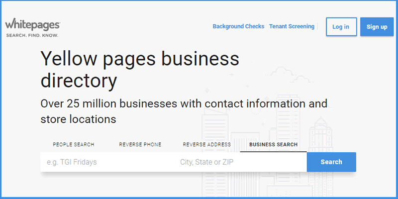 List your business among 30 million other businesses on WhitePages