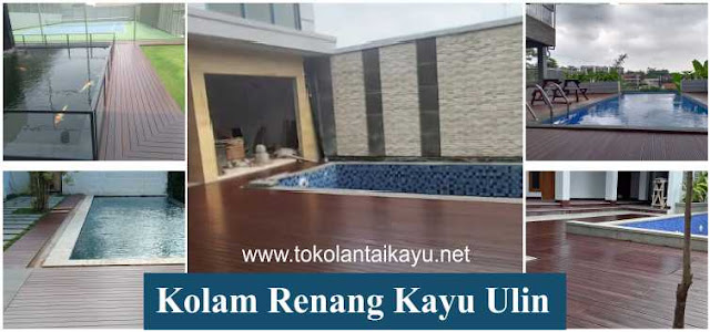 Lantai kayu kolam renang