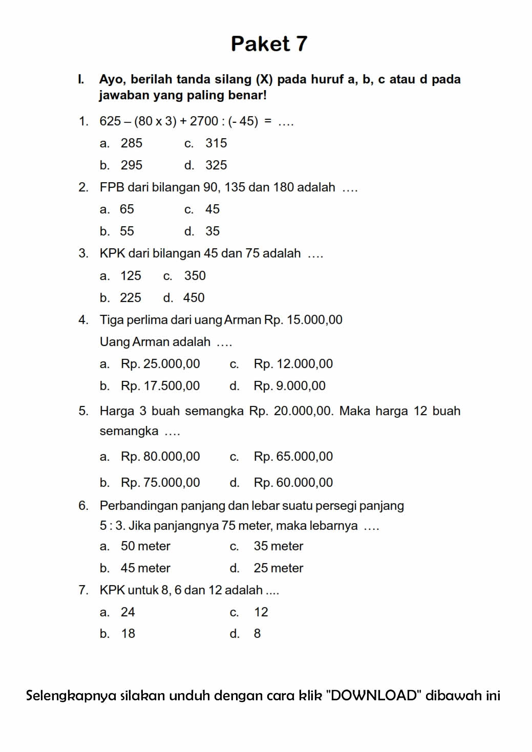 Kumpulan Paket Soal UAS Ganjil Kelas 6 Semester 1 KTSP ILERNING Tempat Cari Tau Informasi Kumpulan Paket Soal UAS Ganjil Kelas 6 Semester 1 KTSP ILERNING Tempat Cari Tau Informasi
