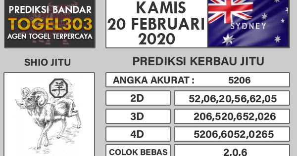 Angka Prediksi Kerbau Jitu Togel Sydney Kamis 20 Februari 2020