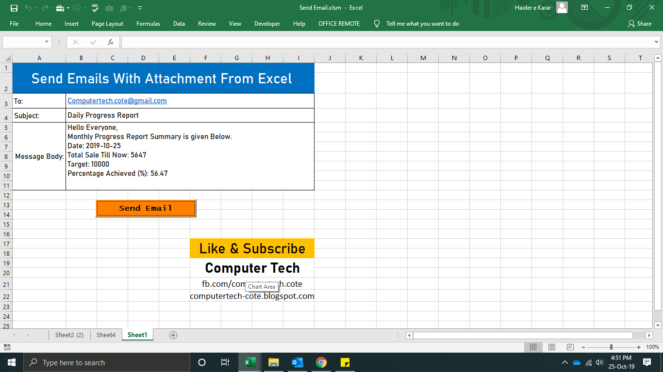 Send Emails and Attachments from Excel