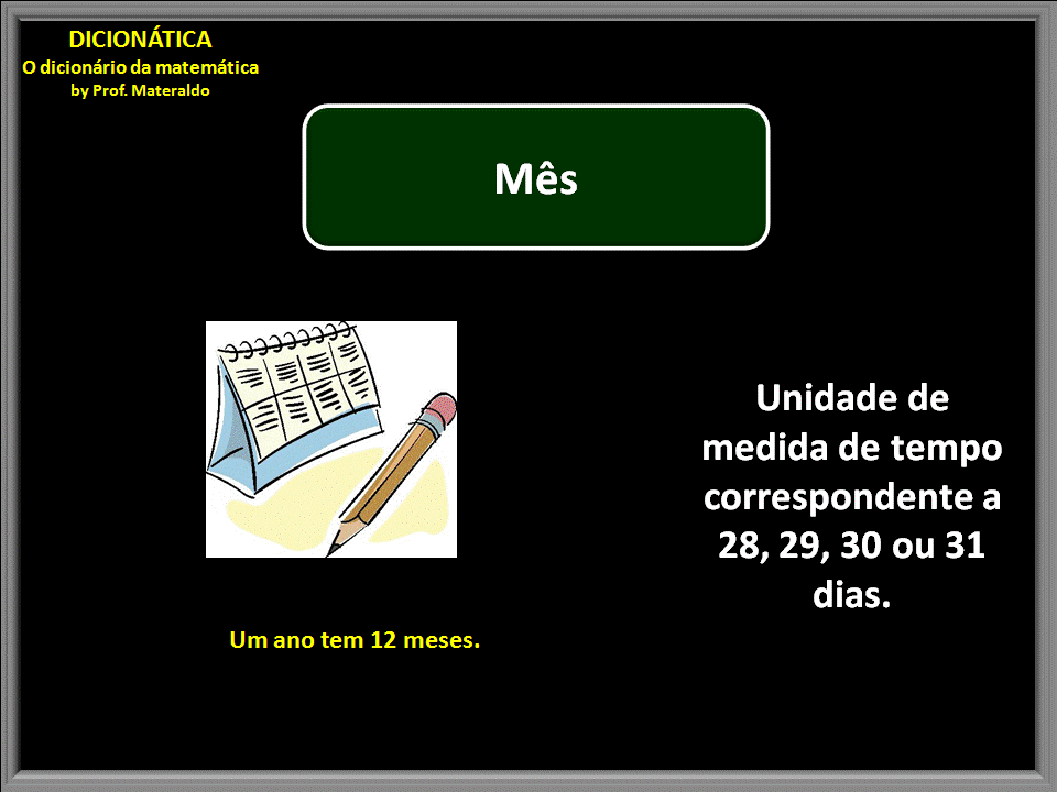 DICIONÁTICA - O dicionário da matemática: Mês