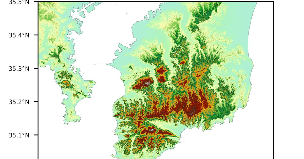 【Python】matplotlibでDEMデータを表示する | 1up noob