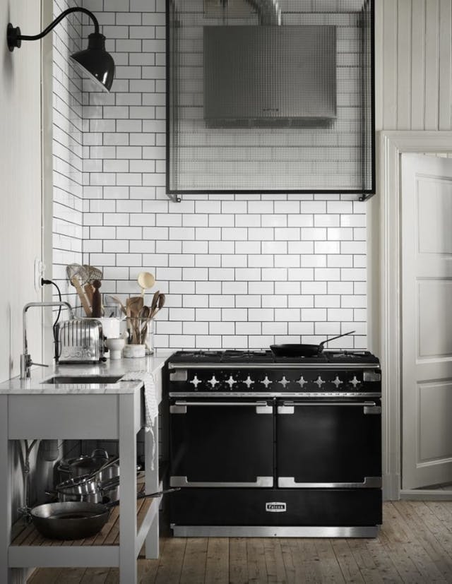 Kitchens with Black Stoves and Ranges