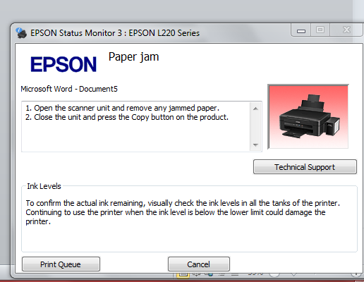 Tutorial Cara Mengatasi Error Paper Jam Epson L220