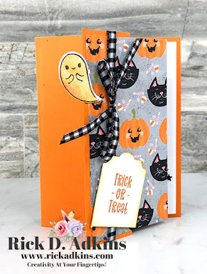 Check out the Scene Card that I made using the products from the Cute Halloween Suite from Stampin' Up!'s July-December Mini Catalog.