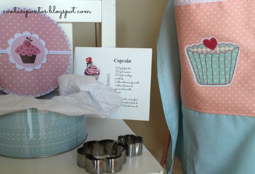 Avental em tecido - cupcakes Avental em tecido - cupcakes