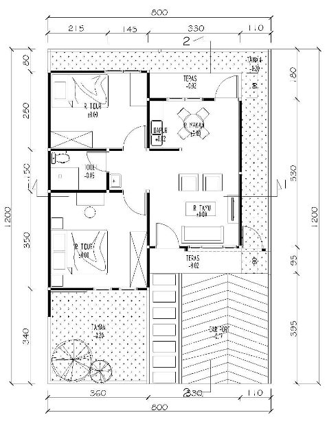 30 Macam Denah Rumah Type 45 Rancangan Rumah dan Tata Ruang