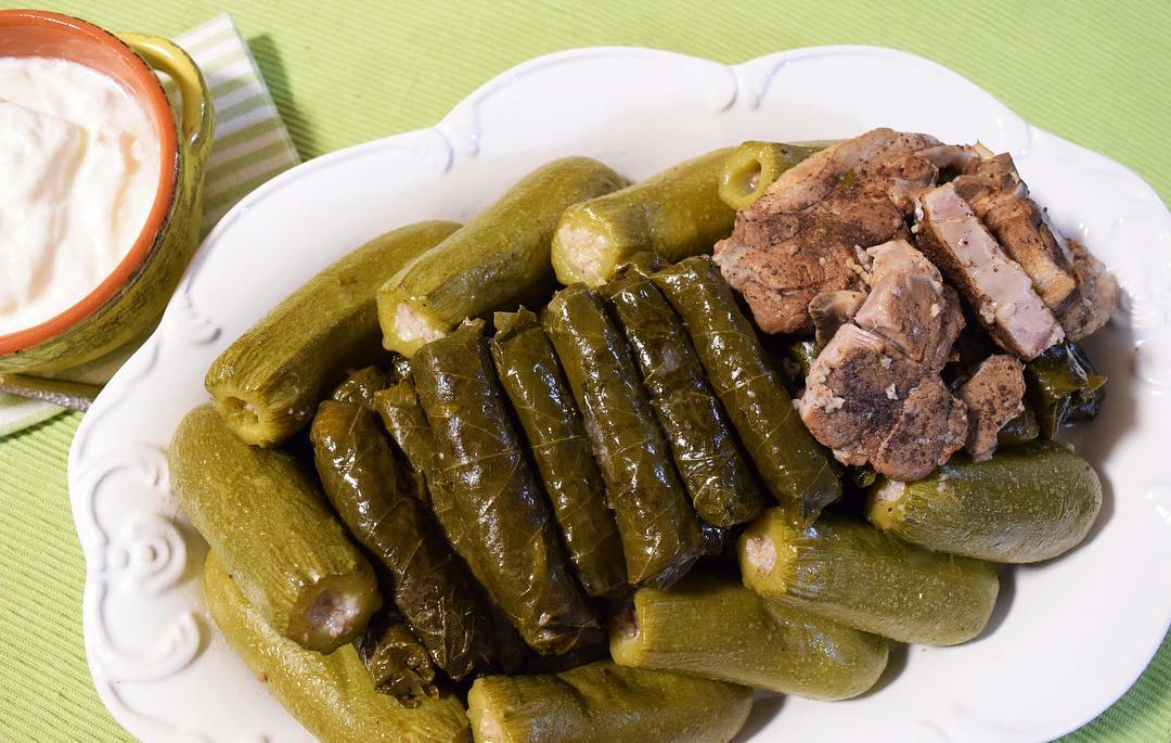 Stuffed Baby Zucchini and Vine Leaves with Lamb Chops LEBANESE RECIPES