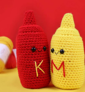 PATRON GRATIS KETCHUP Y MOSTAZA AMIGURUMI 44853