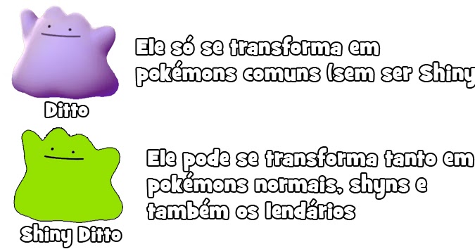 Comandos do Ditto e sua diferença para Shiny Ditto