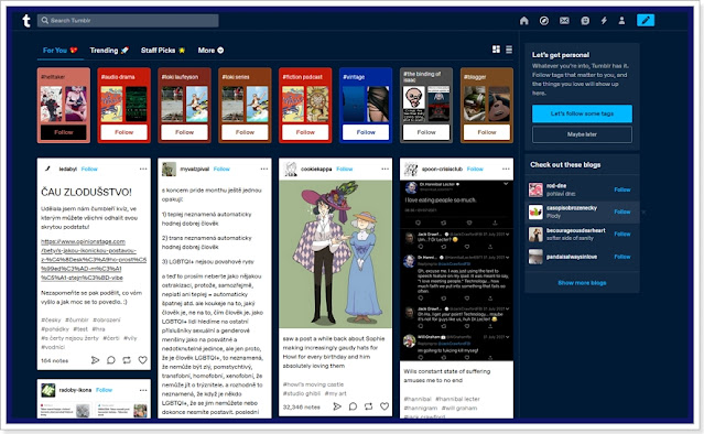 Tumblr nabídka a trendy