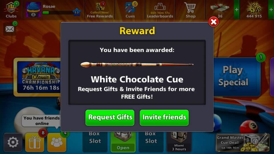 8 Ball Pool Reward Links || White Chocolate Cue || Free ... - 