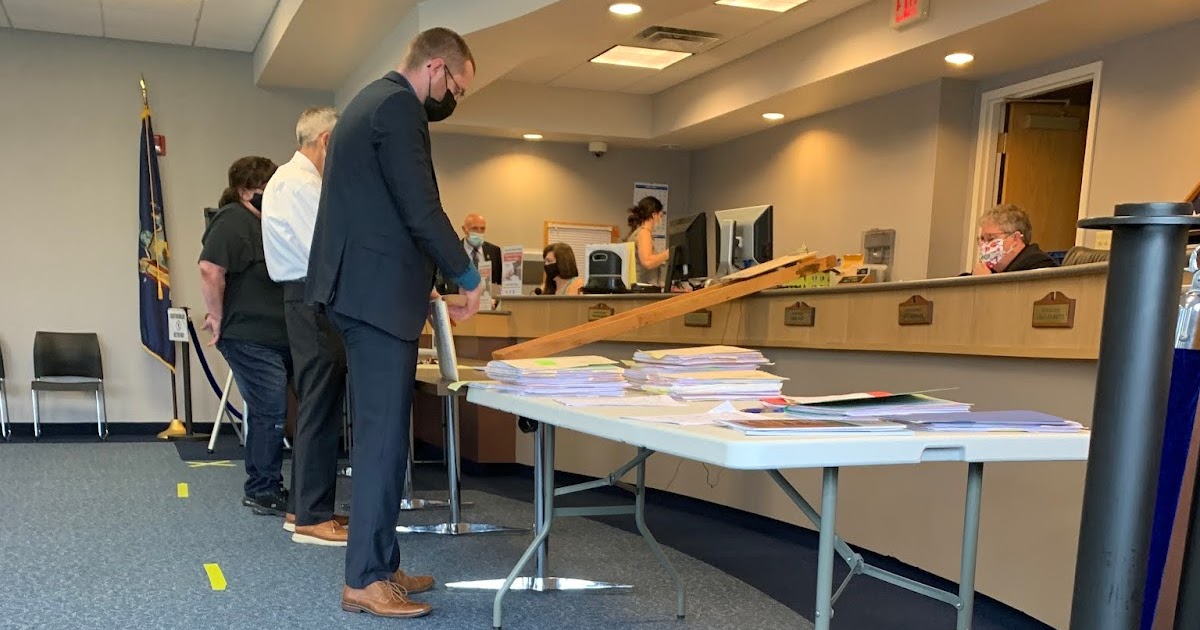 The stack of files for Batavia Town Court today