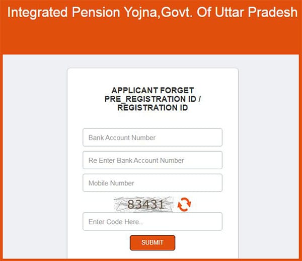 old age pension registration number search