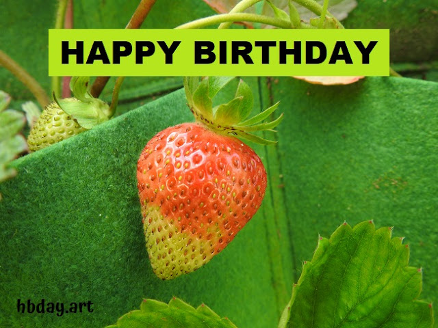 Sweet strawberry birthday card