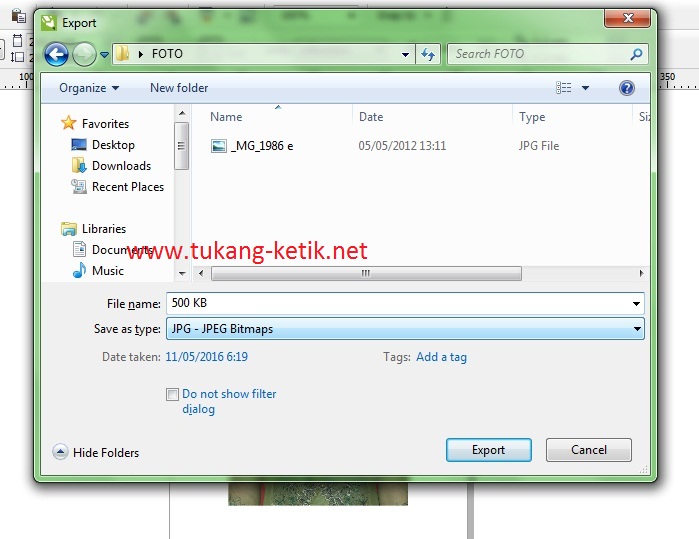 Экспорт в джипег