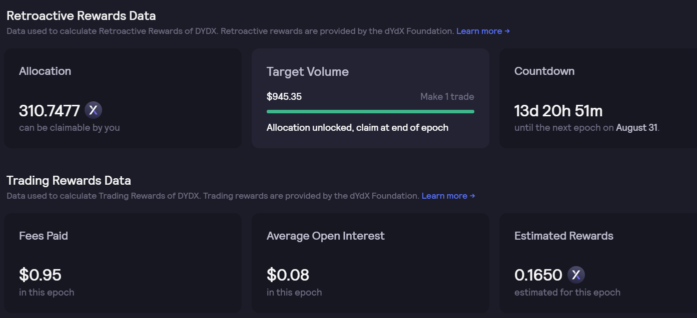 Claim DYDX token airdrop