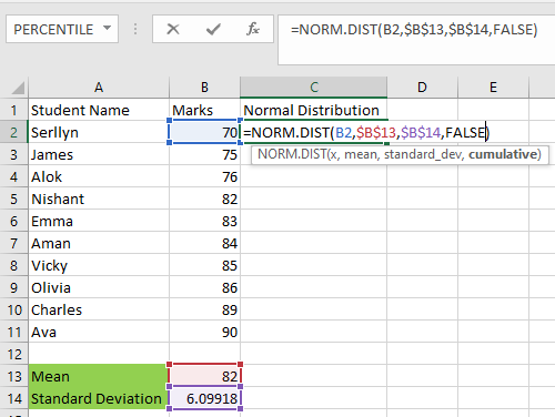 종곡선 Excel 정규분포 만들기