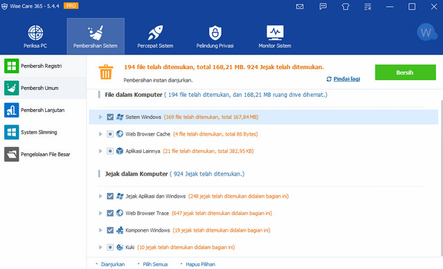 Membersihkan File Sampah