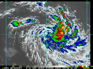 Météo cyclone Réunion: image satellite de la tempête Annabelle