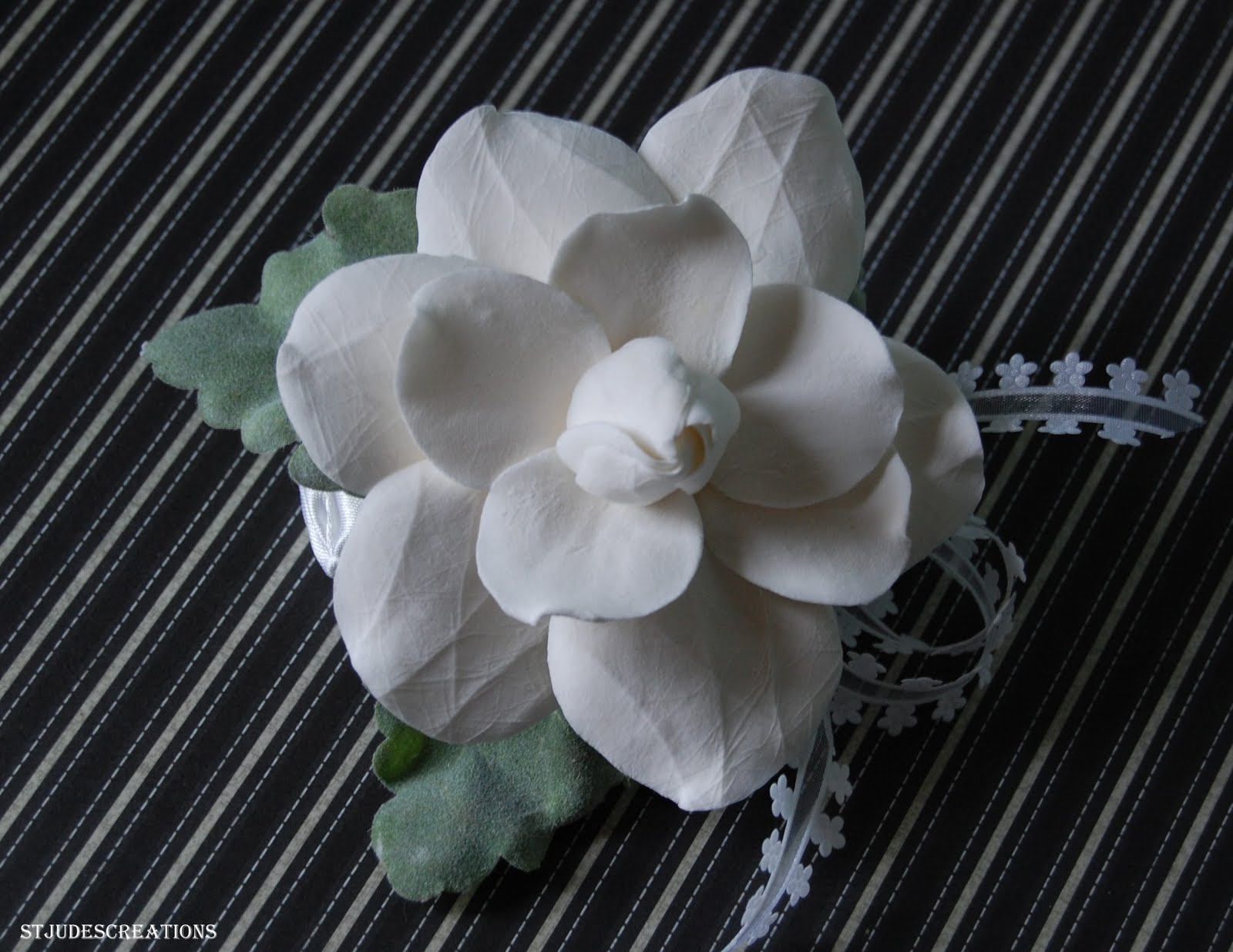 prom wrist corsage gardenia wedding | Handmade PaPer FloweRs by Maria Noble