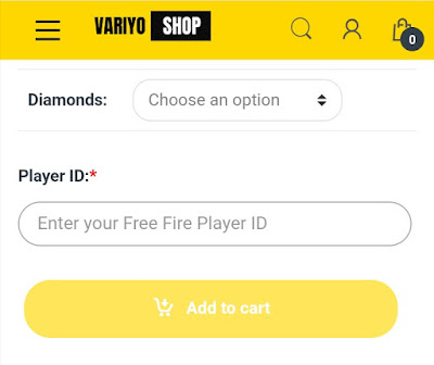 Variyo Shop Nepal Free Fire Diamonds Top Up