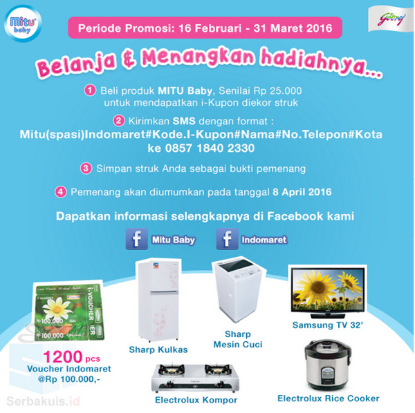 Undian Mitu Indomaret Berhadiah Kulkas, Mesin Cuci, TV, dll Undian Mitu Indomaret Berhadiah Kulkas, Mesin Cuci, TV, dll