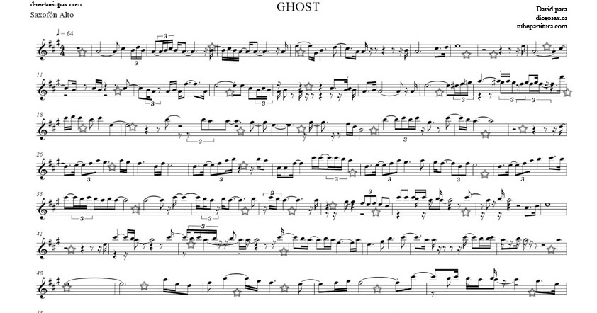 Minúsculo Treinta cortina diegosax: Ghost partitura para Saxofón Alto de Unchained Melody por  Righteous Brothers Melodía Triste