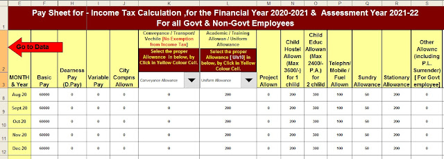 Income Tax  Calculator for the F.Y.2020-21