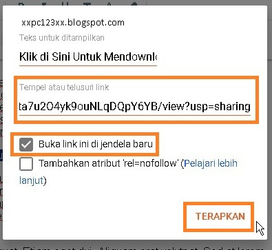 Ilustrasi cara memasukkan link download pada postingan Blogger/Blogspot- Cara Mudah Buat Link Download di Blogspot (Tanpa Koding)