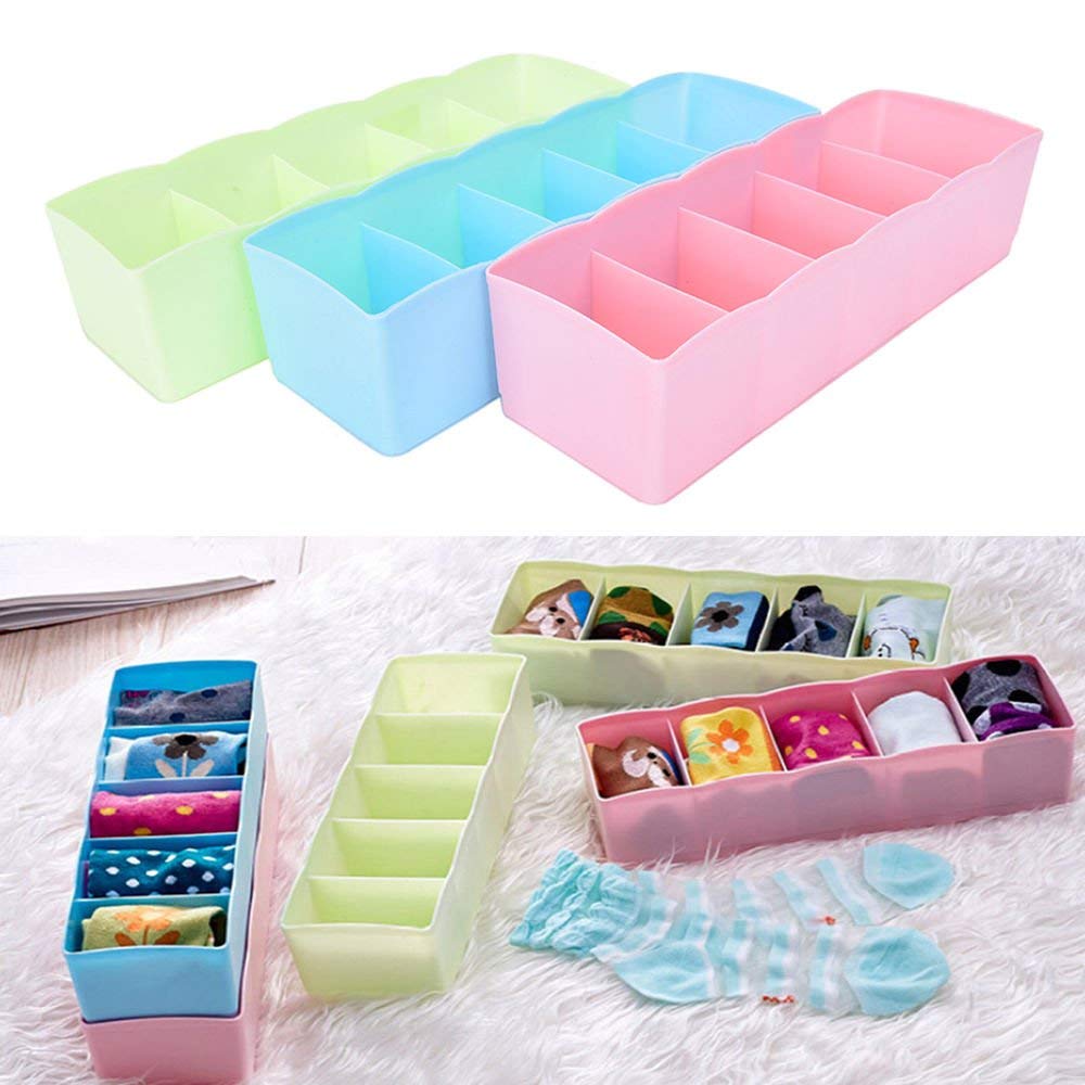 4 Piece Socks Undergarments Storage Drawer Organizer (Multicolor)