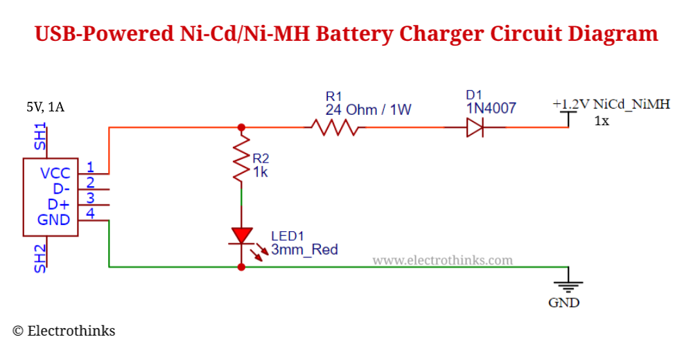 USB-Powered NiCd-NiMH Battery Charger - Electrothinks!