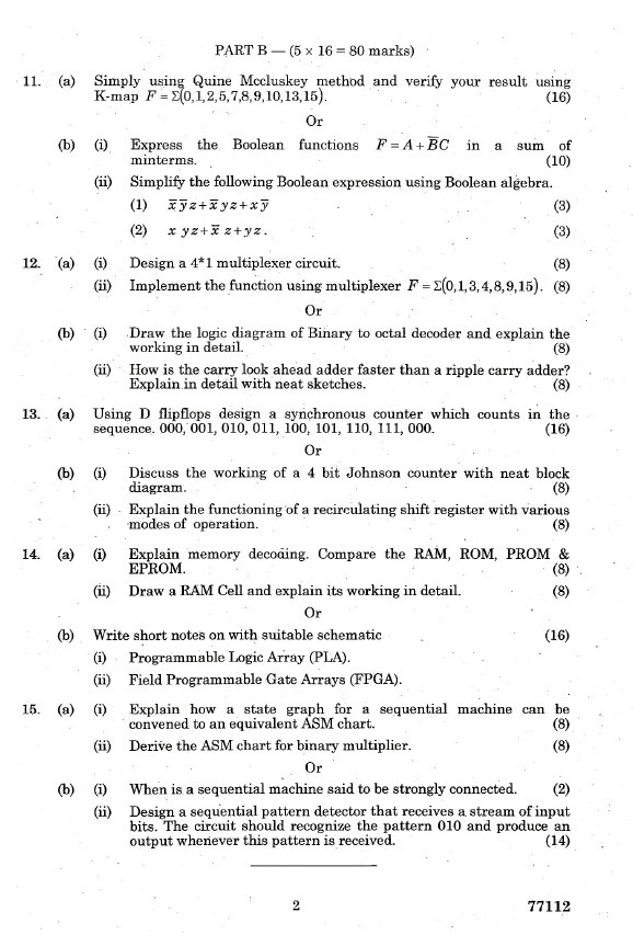 EC6302 Digital Electronics April May 2015 Question Paper University